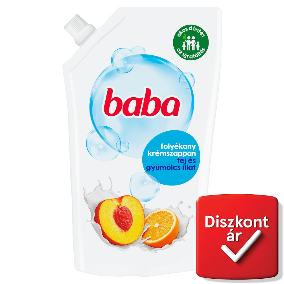 Baba tej és gyümölcs illat folyékony krémszappan utántöltő 500 ml