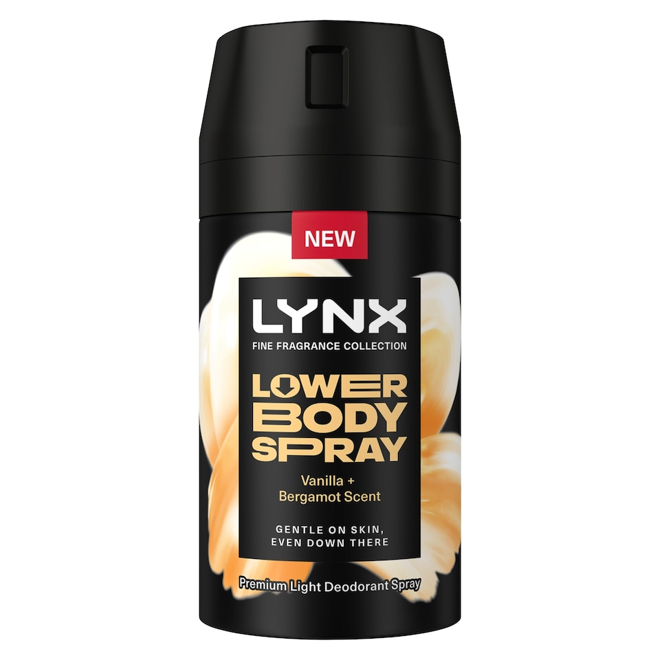 image 1 of Lynx Vanilla & Bergamot scent Premium Lower Body Spray Deodorant 100ml