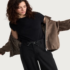 F&F Cotton Rich Short Sleeved Cropped T-Shirt in Black