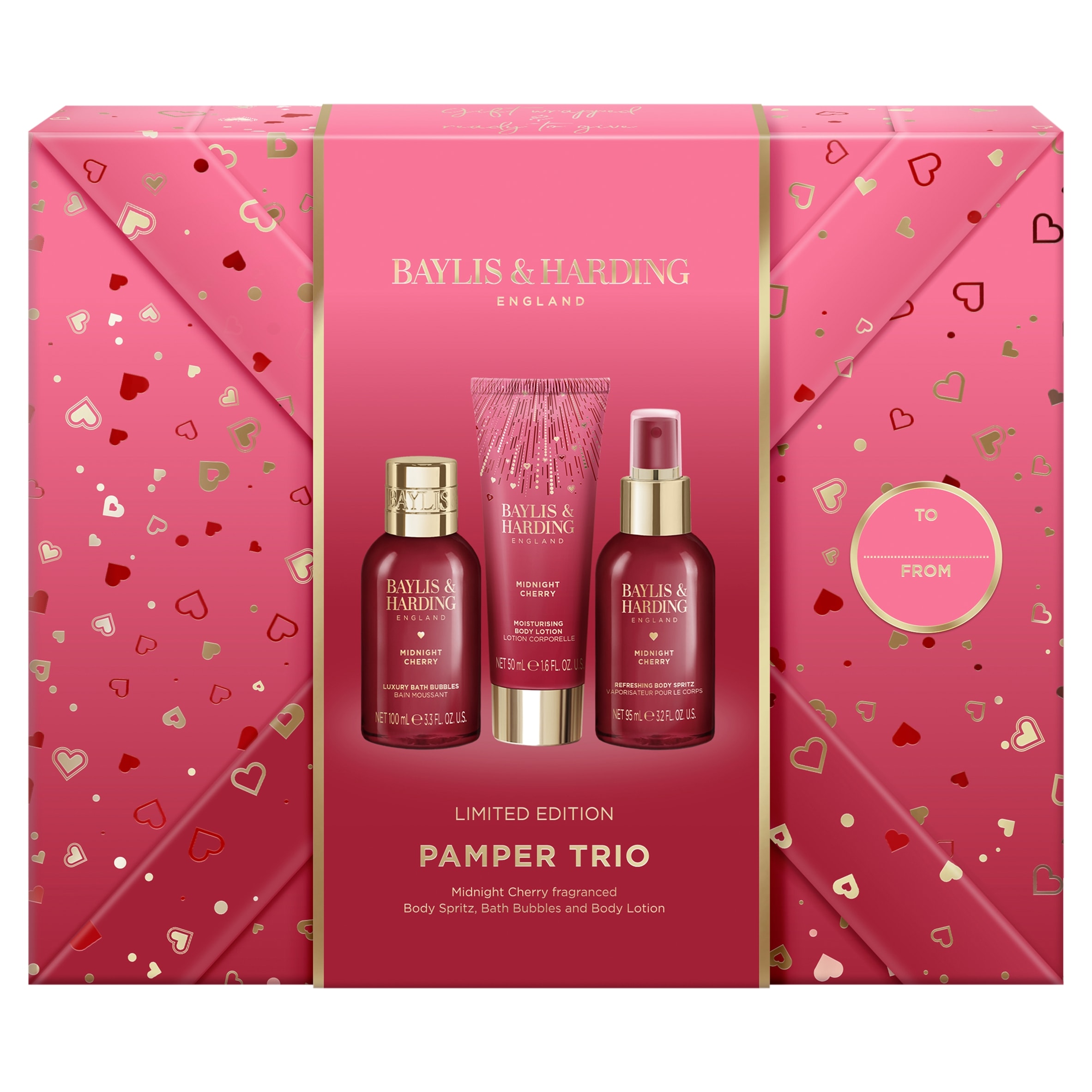 Baylis & Harding Midnight Cherry Pamper Trio Gift Set - Tesco
