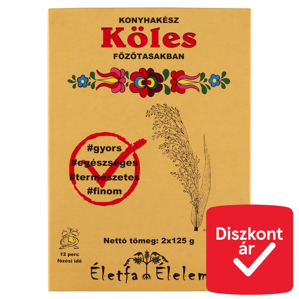 Életfa Élelem Kitchen-Ready Millet in Cooking Bag 2 x 125 g
