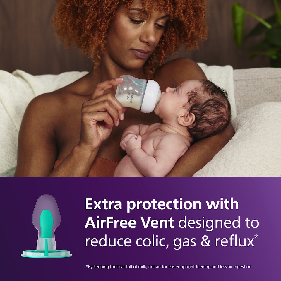 image 1 of Philips Avent Natural Response Bottle AirFree Vent 0m+ 2 x 125ml