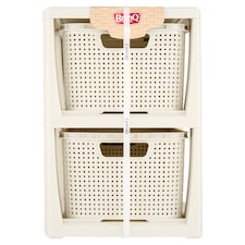 BranQ Rattan polc 2 kosárral