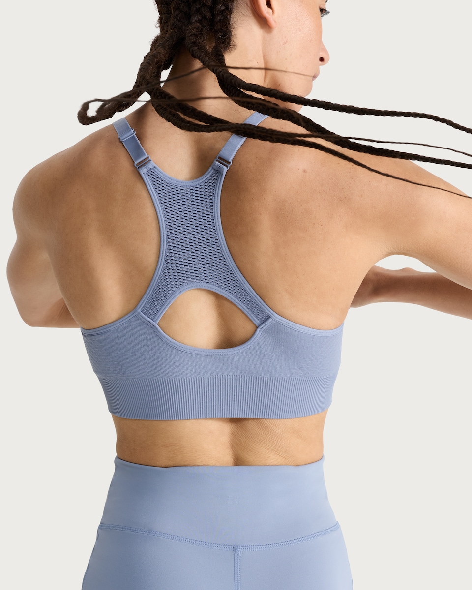 image 1 of F&F Active Seamless Medium Support Non Wired Sports Bra in Multi