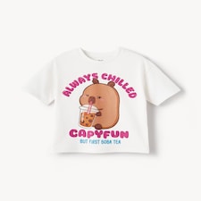 Capyfun Pure Cotton Capybara T-Shirt in White