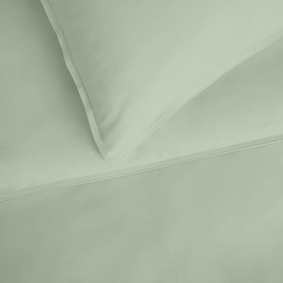 image 1 of Tesco Sage 100% Cotton Oxford Edge Duvet Set Double