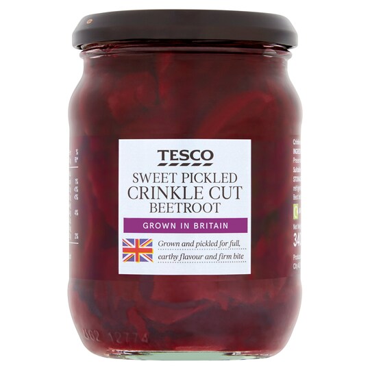 Tesco Sweet Pickled Crinkle Cut Beetroot 340G Tesco Groceries