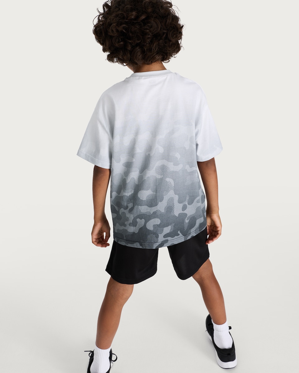 image 1 of F&F Boys Pure Cotton Be Your Very Best Self Camouflage T-Shirt in White