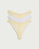 image 1 of F&F 3-Pack Floral Lace Thongs in Multi