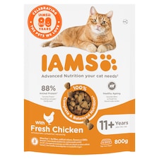 IAMS Senior 11+ Dry Cat Food Chicken 800g