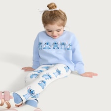 Disney Stitch 2-Piece Cotton Rich Sweatshirt and Leggings Set in Blue