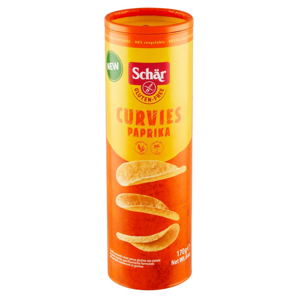 obrázok 1 z Schär Curvies pikantné lupienky bezgluténové so zemiakmi a príchuťou papriky 170 g