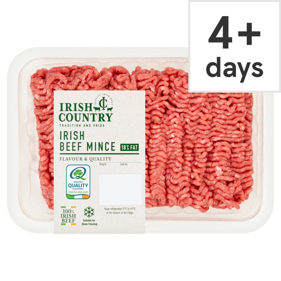 IRISH COUNTRY IRISH BEEF MINCE 18% FAT 800g