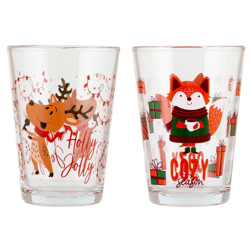 Vánoční vzorovaná sklenice 300 ml