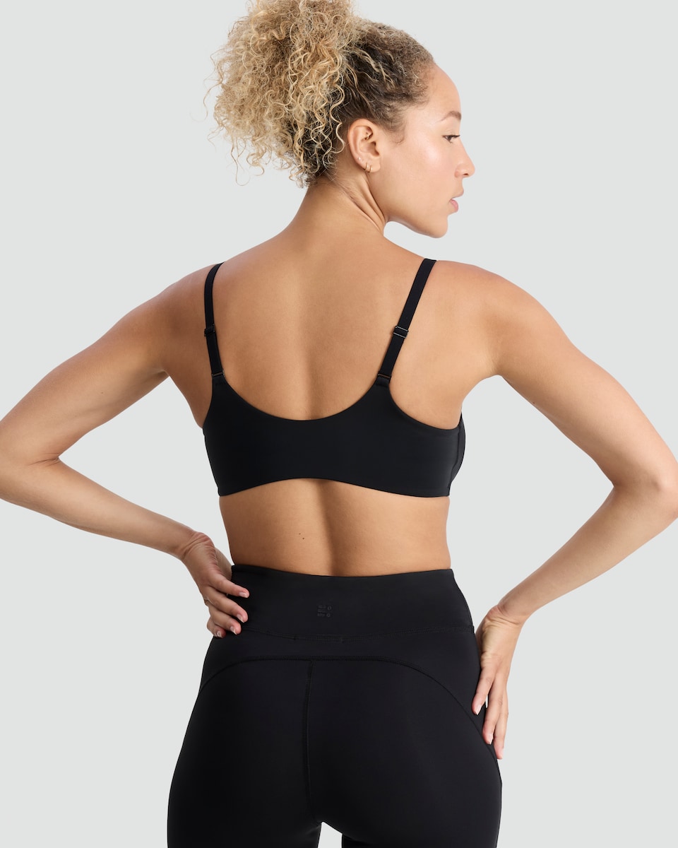 image 1 of F&F Contour Zip Front Bra in Black