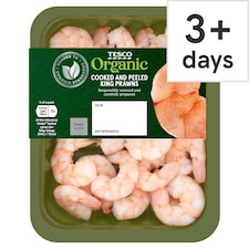 Tesco Organic Cooked & Peeled King Prawns 150g