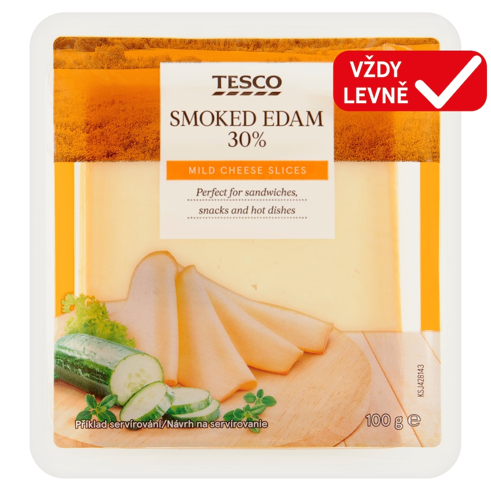 Tesco Smoked Edam 30% 100g