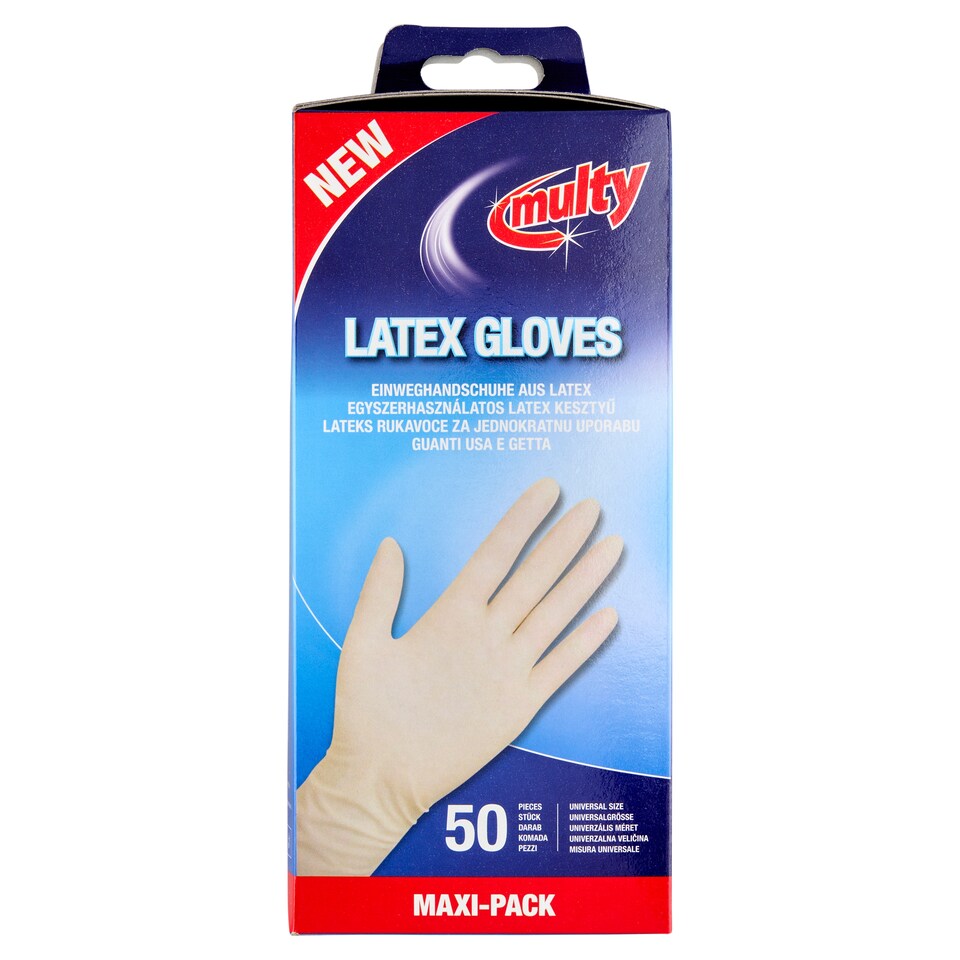 Multy egyszerhasználatos univerzális méretű latex kesztyű 50 db