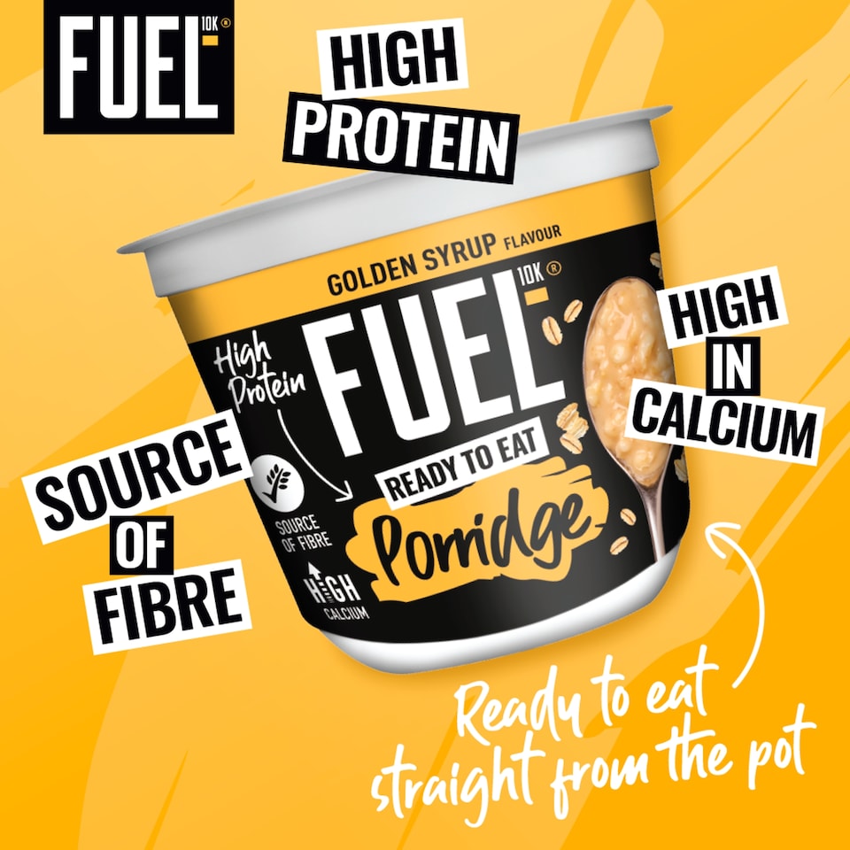 image 1 of FUEL10K Ready to Eat Golden Syrup Flavour Oat High Protein Porridge Pot 210g