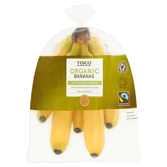 Tesco Organic Fair Trade Bananas 5 Pack Tesco Groceries