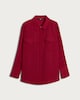 image 4 of F&F Crepe Pocket Detail Button Up Shirt in Red