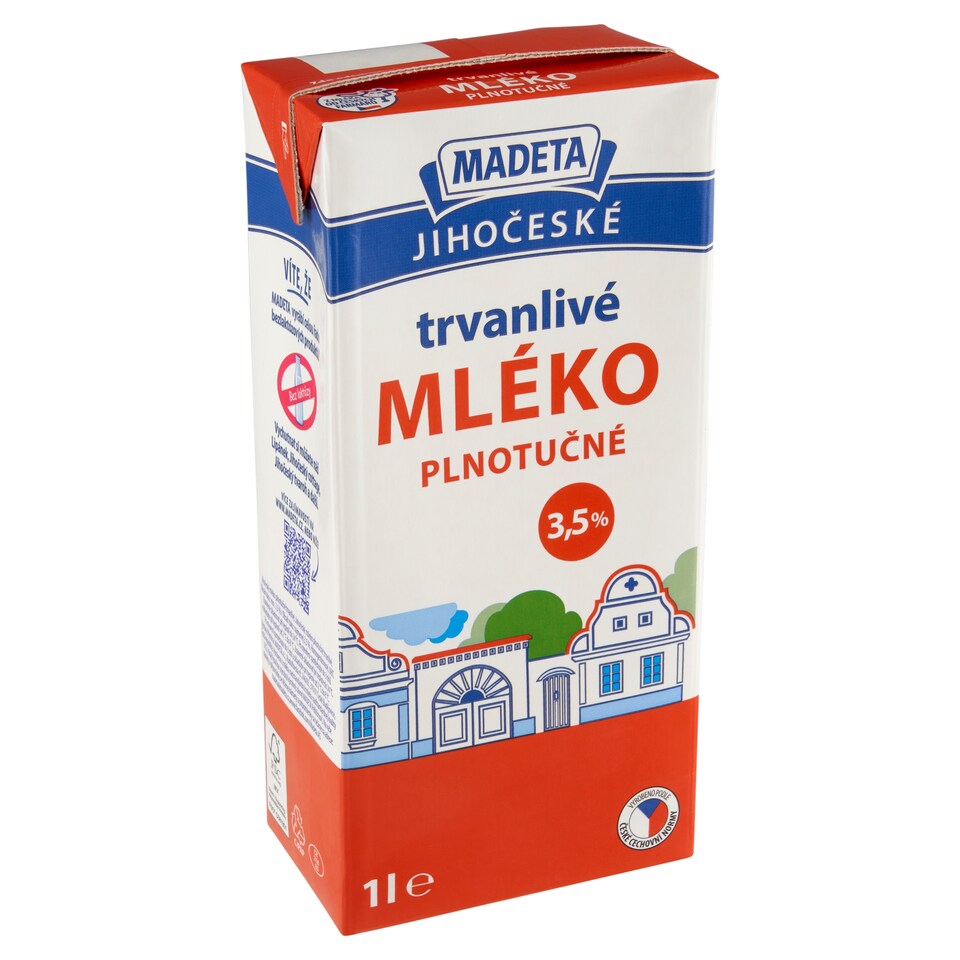 Madeta Jihočeské trvanlivé mléko plnotučné 3,5% 1l
