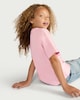 image 3 of F&F Girls Pure Cotton Slogan T-Shirt in Pink