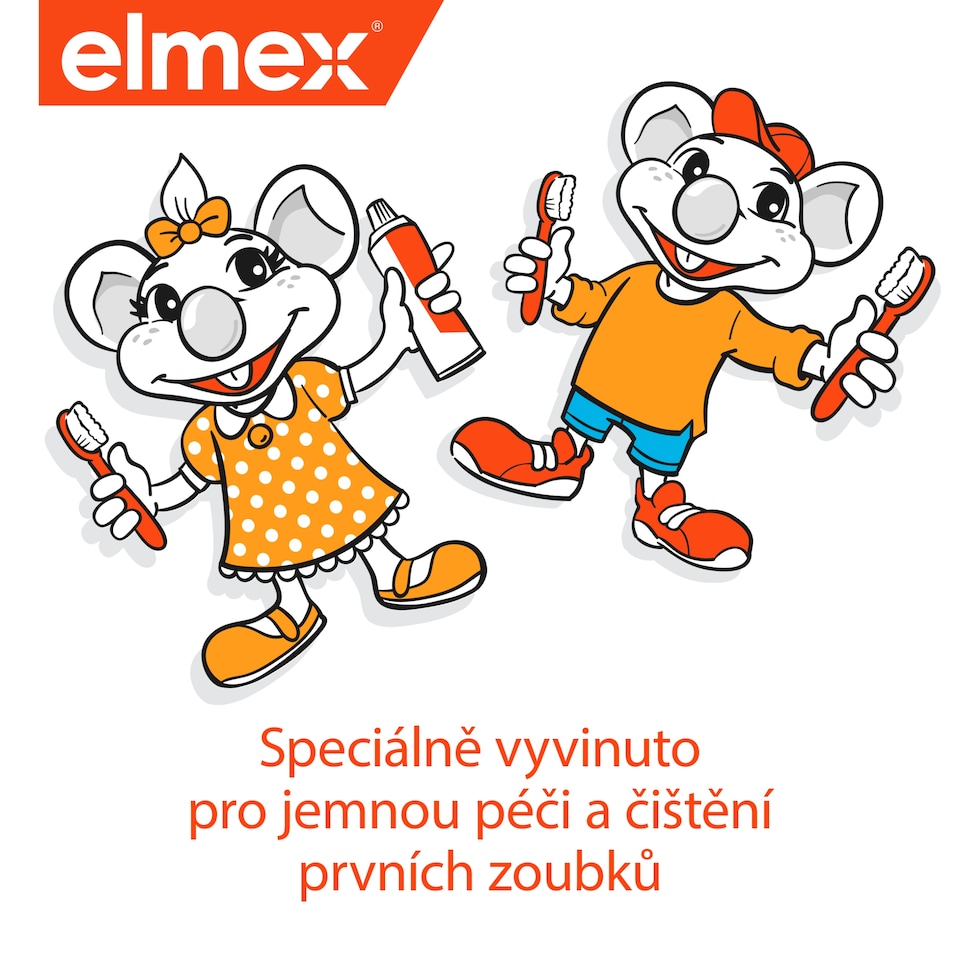 Obrázek 1 pro produkt elmex® Kids cvičný dětský zubní kartáček pro děti ve věku 0-3 let 1ks