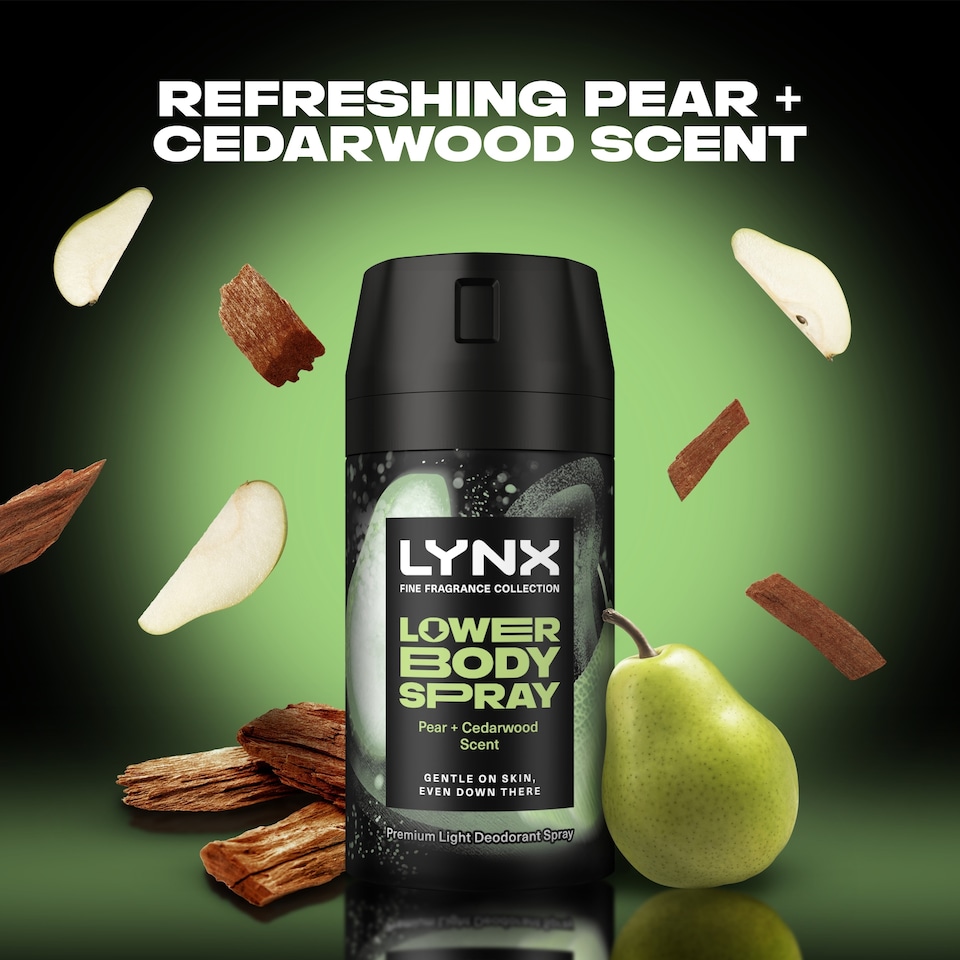 image 1 of Lynx Lower Body Spray Pear & Cedarwood 100ml