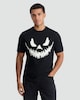 image 2 of F&F Halloween Pure Cotton Pumpkin Face Print Regular Fit T-Shirt in Black