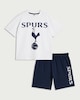image 1 of Tottenham Hotspur Pure Cotton Pyjama Shorts Set in White
