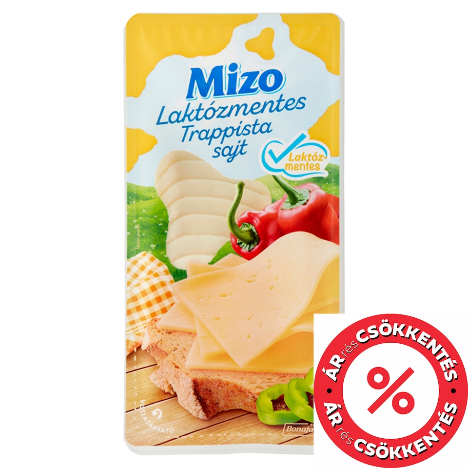 Mizo szeletelt laktózmentes trappista sajt 100 g