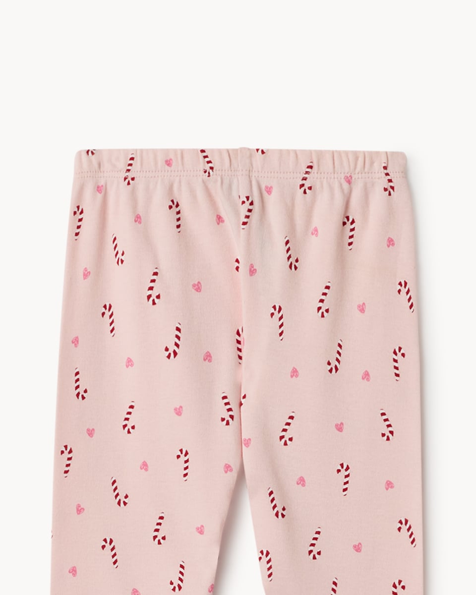 image 1 of F&F Baby Pure Cotton Candy Cane Pyjama Set in Pink