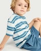 image 2 of F&F Boys 2-Pack Pure Cotton Striped T-Shirt and Shorts Set in Blue