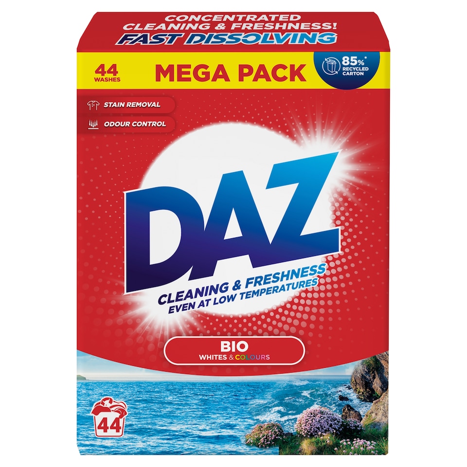 Daz Washing Powder Whites & Colours 44 washes 2200g