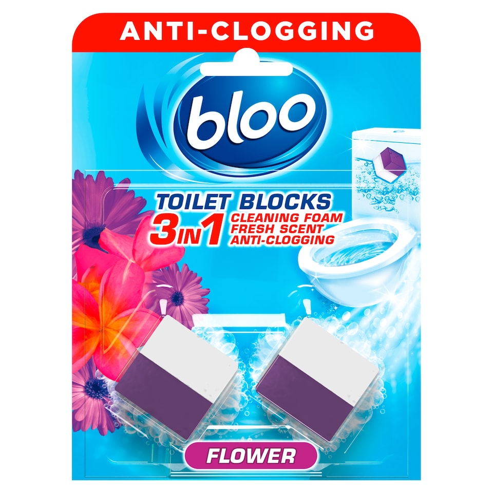 Bloo In-Cistern Toilet Blocks Flowers 2 x 50g (100g)