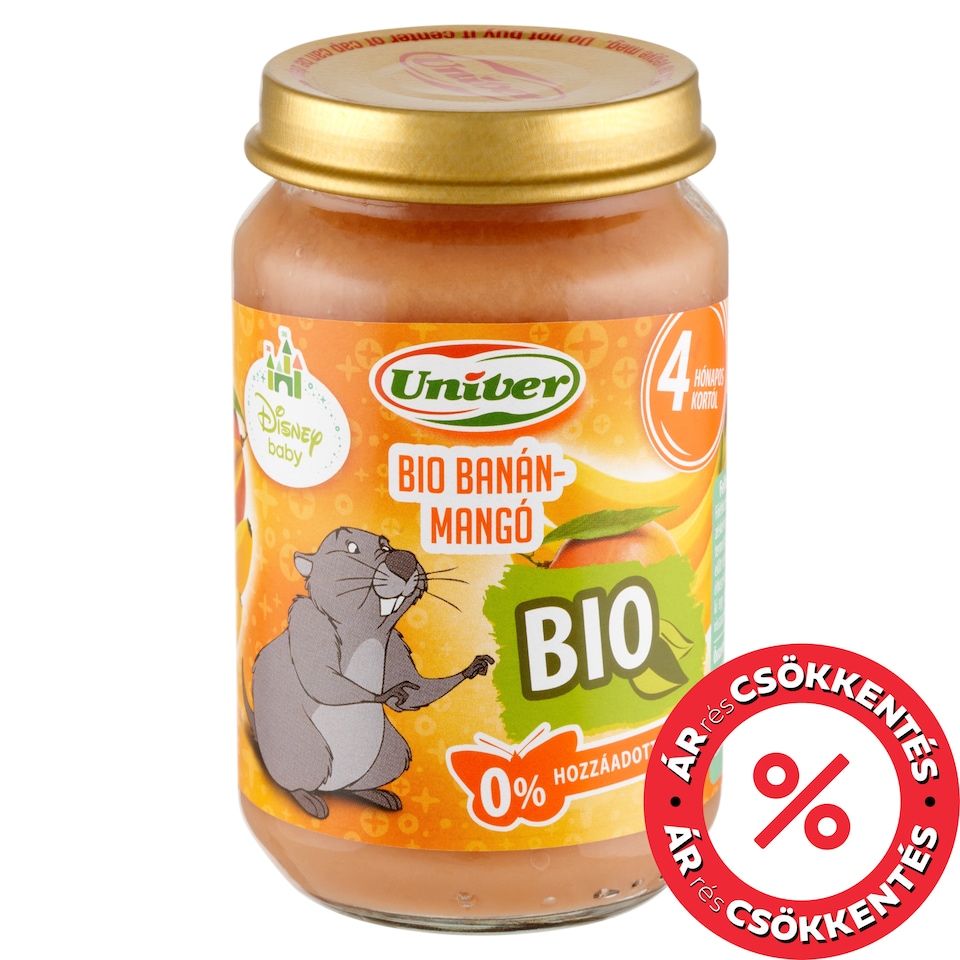 Univer bio banán-mangó bébidesszert 4 hónapos kortól 163 g