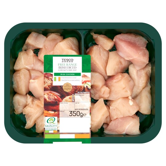Tesco Free Range Diced Chicken Breasts 350G Tesco Groceries