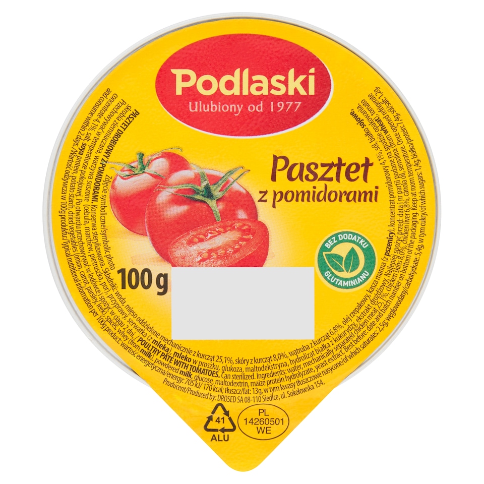 Podlaski Chicken Pate & Tomatoes 100g