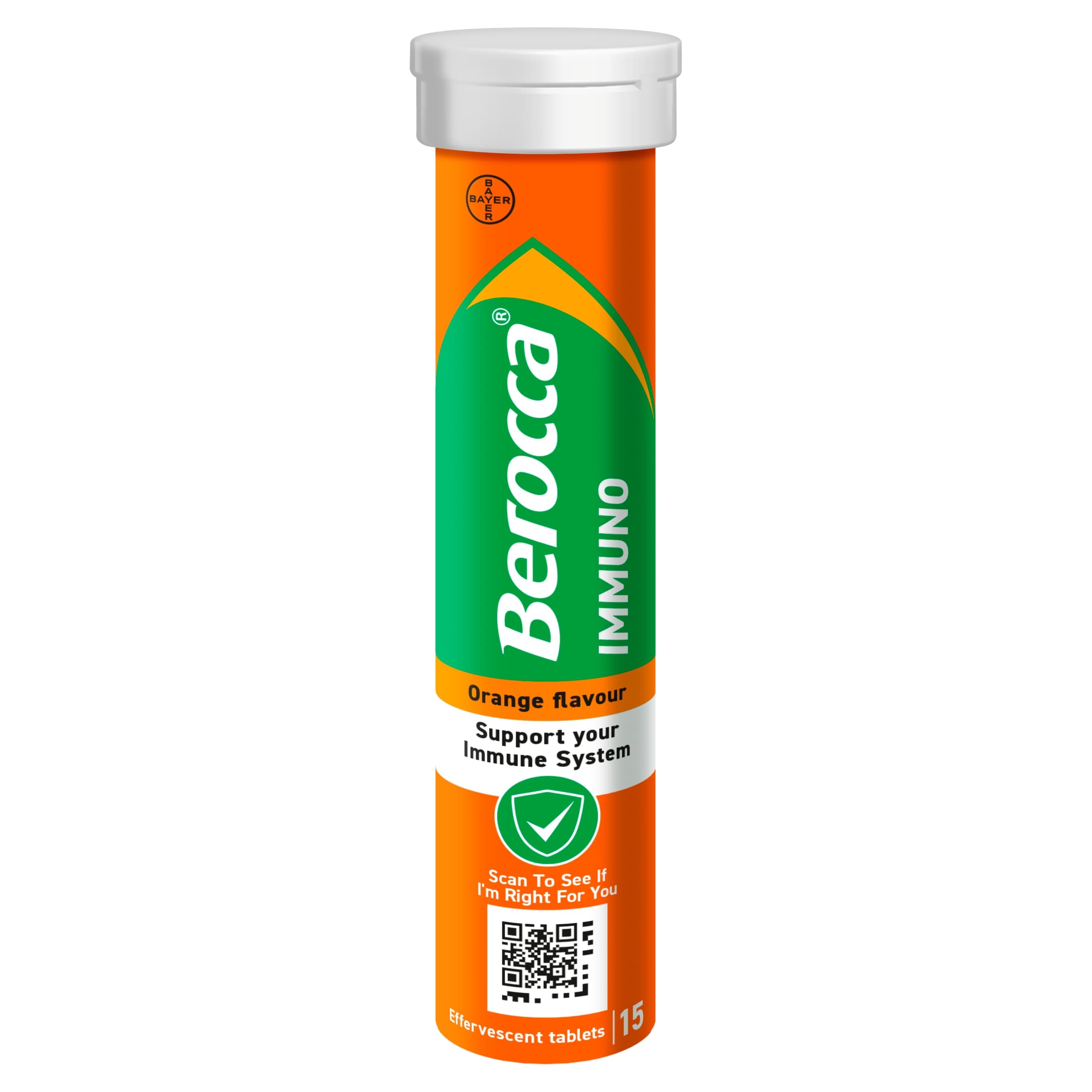 Berocca Immuno Orange Flavour Sugar Free 15 Effervescent Tablets