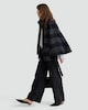 image 2 of The F&F Edit Check Print Belted Cape with Wool in Multi Blue