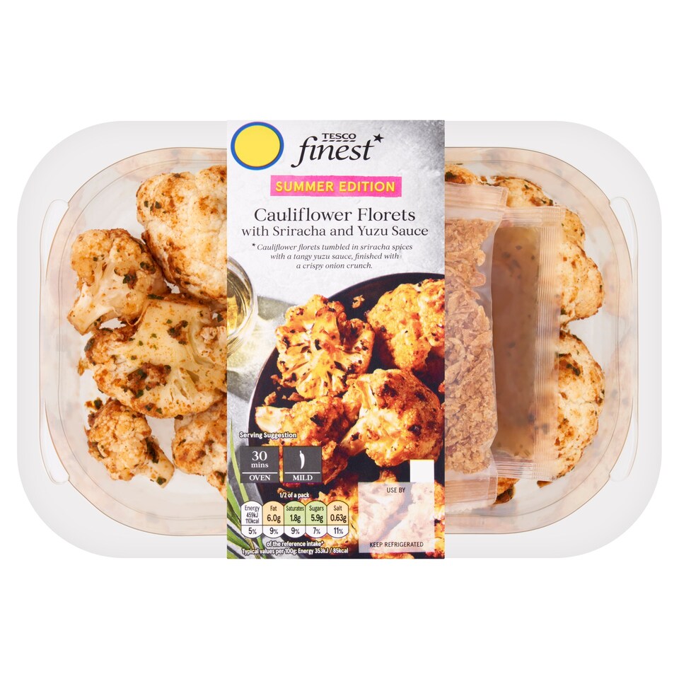 Tesco Finest Cauliflower Florets Siracha & Yuzu Sauce 320G Tesco