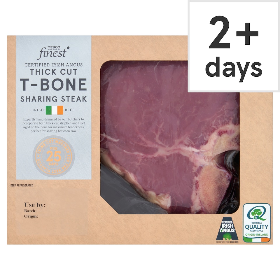 Tesco Finest Certified Irish Angus TBone Sharing Steak 600g