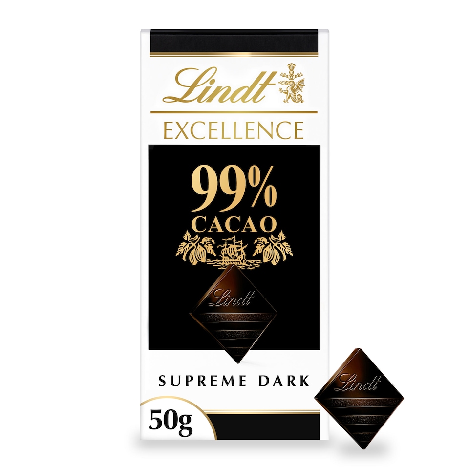 image 1 of Lindt Excellence 99% Extra Dark Chocolate 50 g