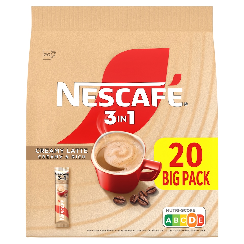 NESCAFÉ 3IN1 Creamy Instant Coffee, 20 x 15 g