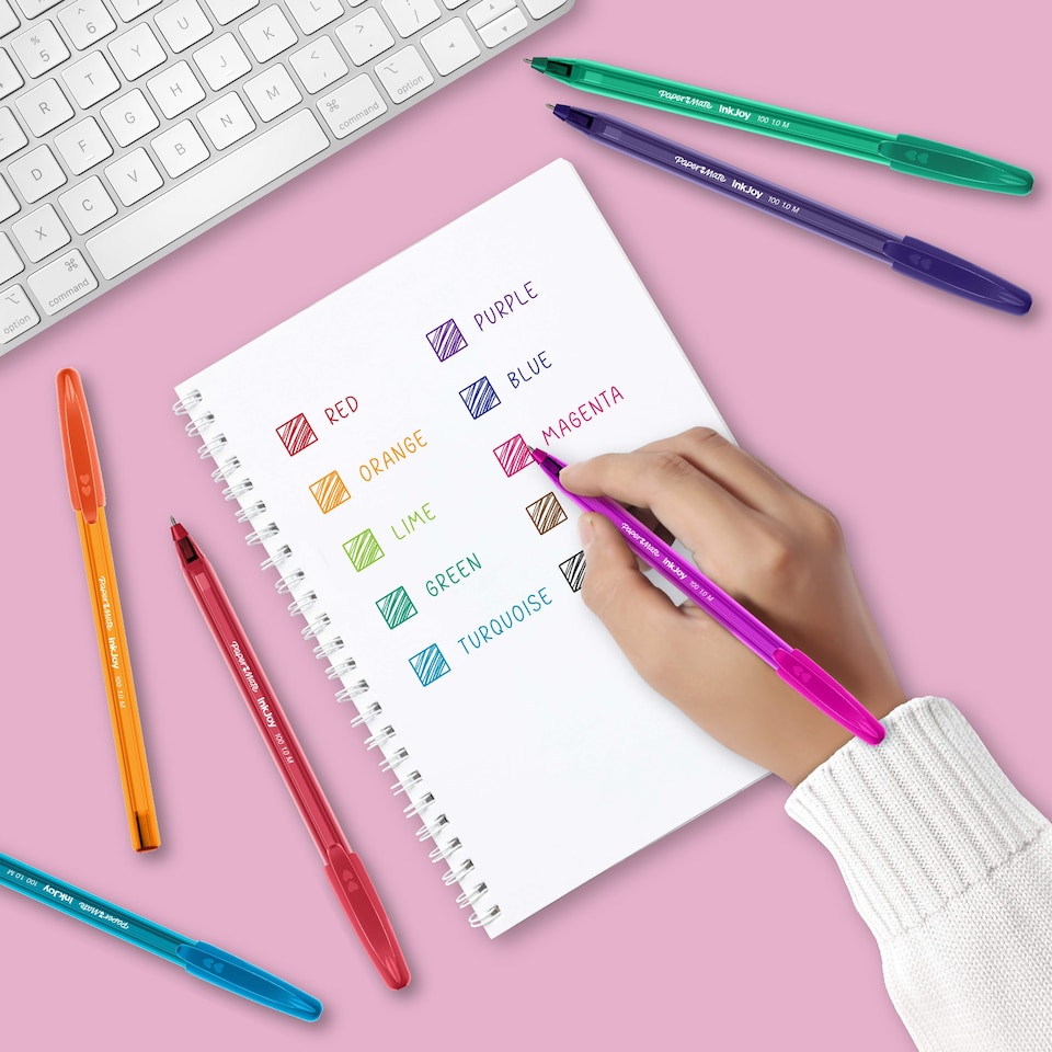 image 1 of Paper Mate InkJoy 100 Ballpoint Pens, Fun Colours, 8 Count