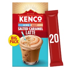 KENCO ICED HOT SALTED CARAMEL LATTE 20 SACHETS 406G.