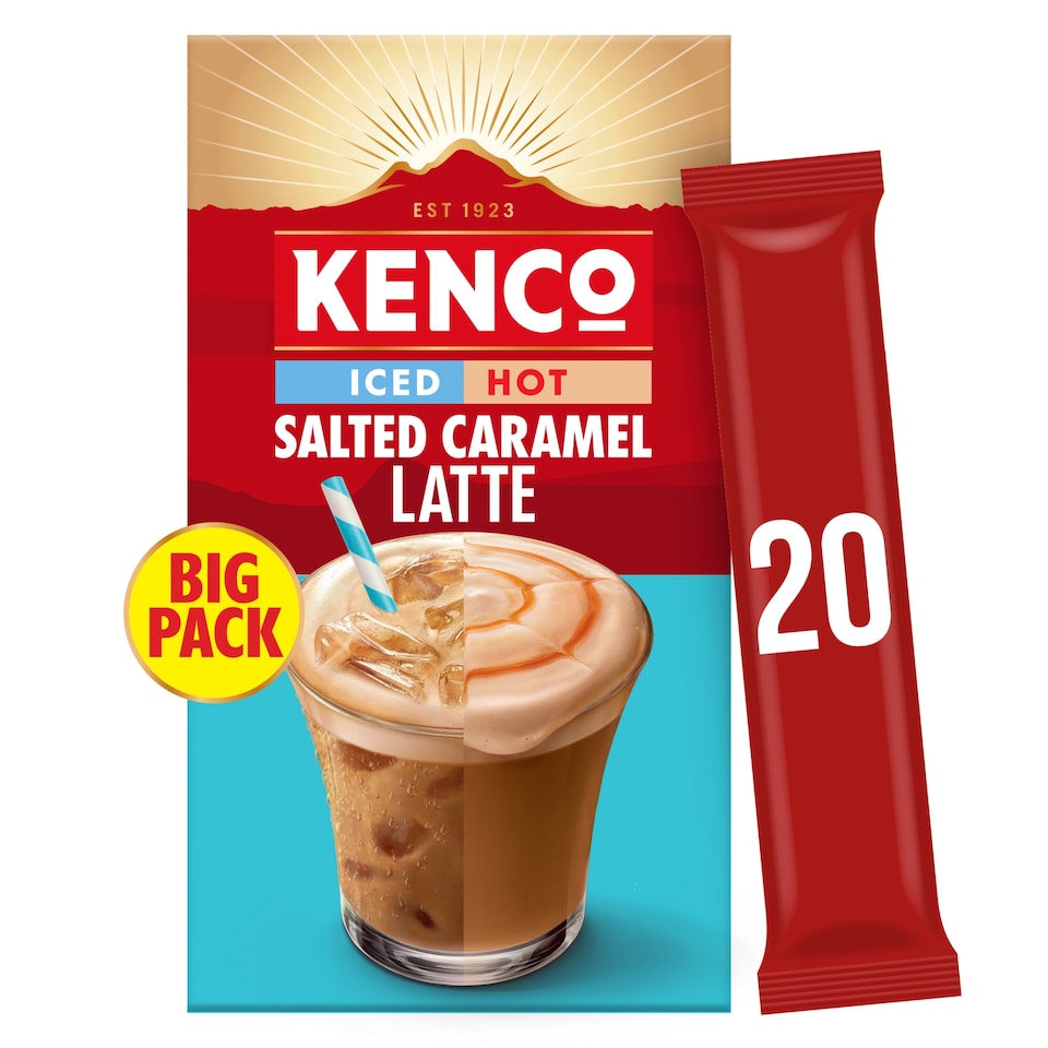 image 1 of KENCO ICED HOT SALTED CARAMEL LATTE 20 SACHETS 406G.