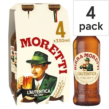 Birra Moretti Premium Lager Beer Bottle 4x330ml