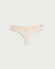 image 1 of F&F Lace Mesh Floral Thong in Cream